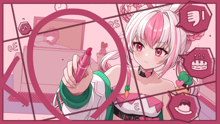 桃彩みみる様歌ってみたイラスト| イラスト依頼・販売 ｜つなぐ