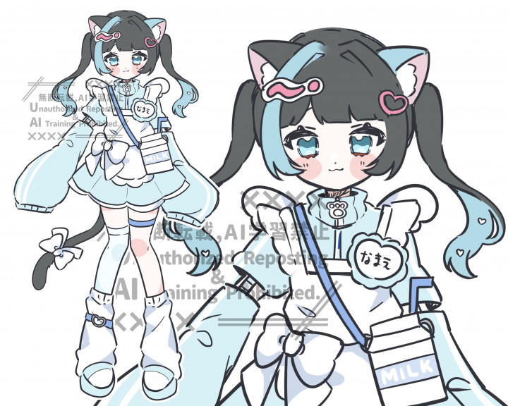 商用利用込】猫耳ジャージメイドちゃん | ラフカラ｜つなぐ