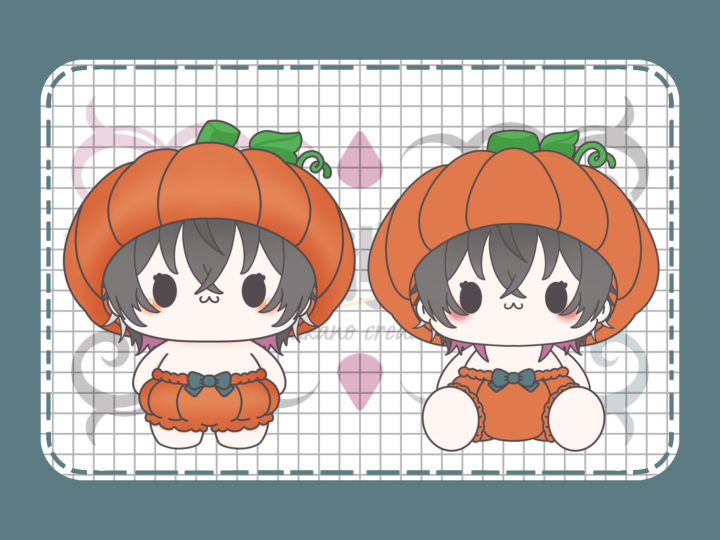 もちっこかぼちゃ(セット)もちっこシリーズ| イラスト依頼・販売 ｜つなぐ