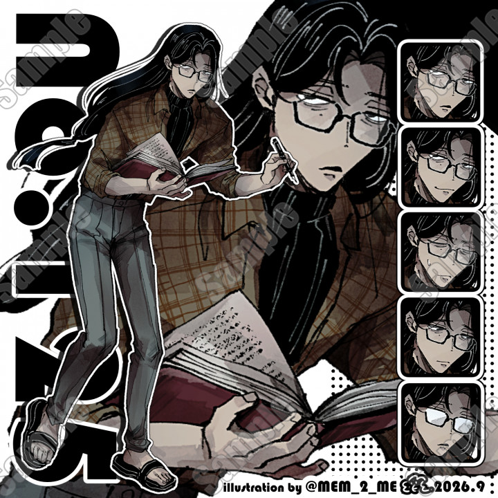 〔 A4サイズ 〕 男性 オリジナルキャラクター 〔 OC 〕 No.001 陰気な物書きのお兄さん名前年齢性別設定お好きなように| キャラクター