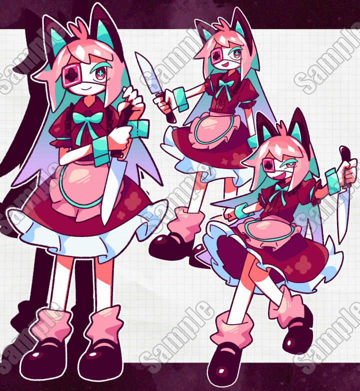 猫耳メイド眼帯を付けた危ない猫耳メイド| キャラクター ｜つなぐ