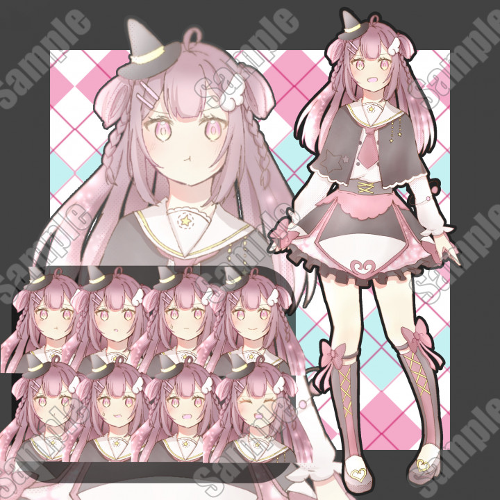 魔女っ子/ファンタジー風(表情8種】魔女っ子| キャラクター ｜つなぐ