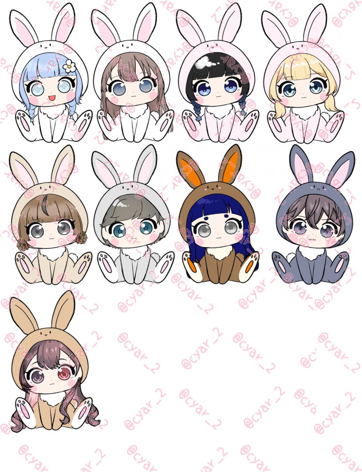 着ぐるみうさぎ🐰おすわりうさちゃんになろう🐰| イラスト依頼・販売