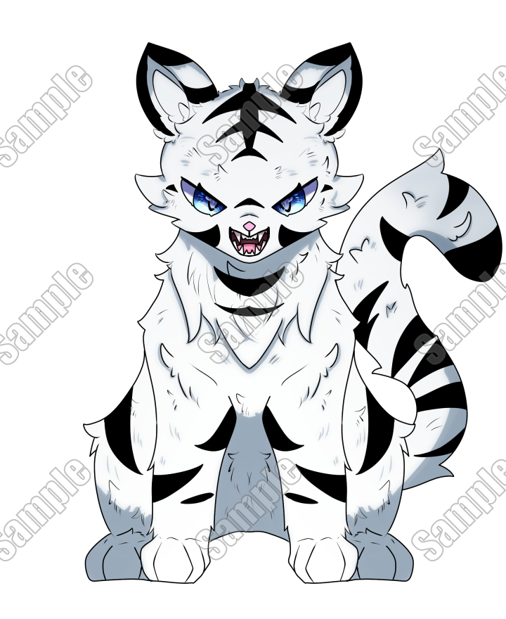 虎 ホワイトタイガー 猛獣 立ち絵 表情5種 色2種虎 白虎 マスコット的