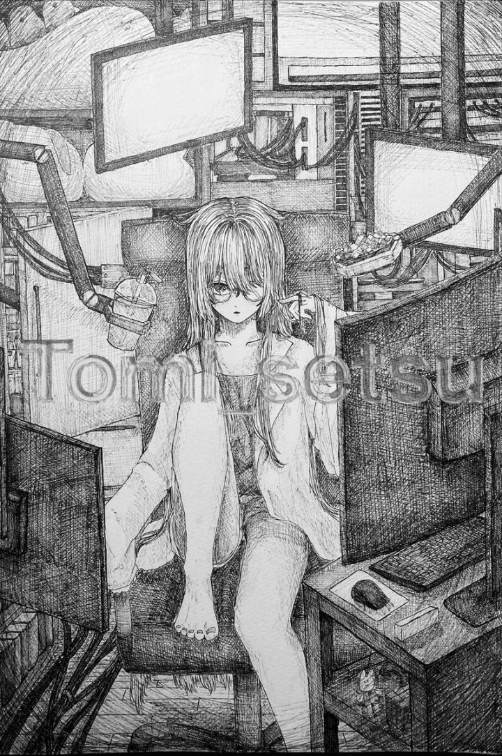 キャラクターイラストアナログでの緻密な線画が得意です| イラスト依頼