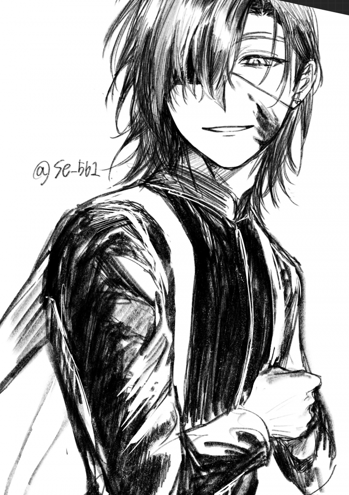 期間限定‼︎カッコいいイラストお描き致します ️期間限定】モノトーンイラスト描きます！白黒で一瞬の表情を切り取る