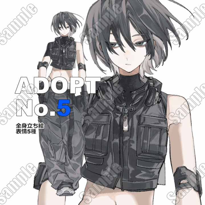 ADOPT5中性的な女性【表情5種】| キャラクター ｜つなぐ