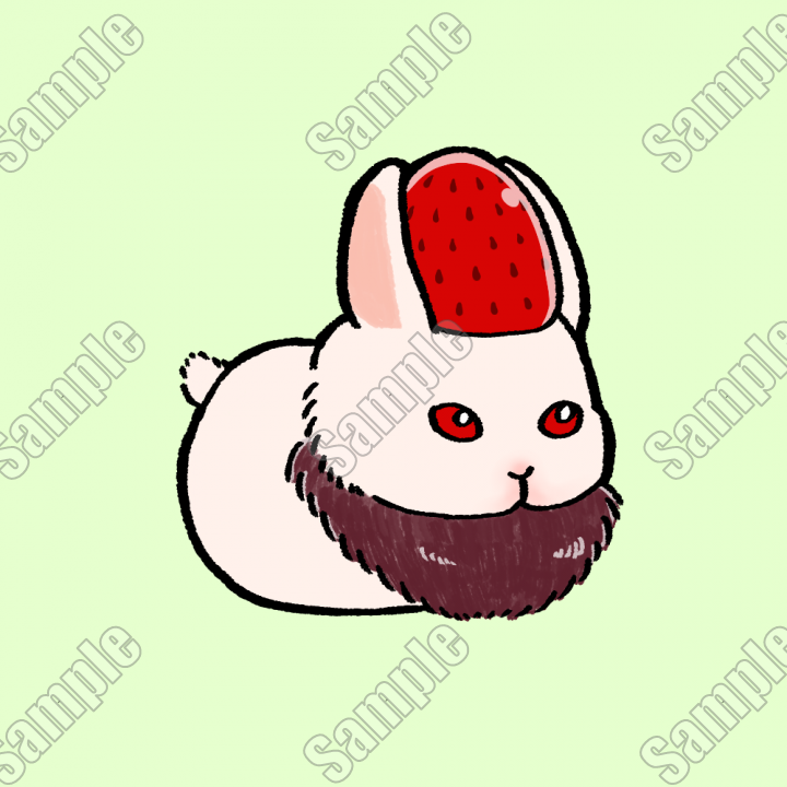 いちご大福うさぎSNSアイコン、動画配信等にどうぞ！| キャラクター