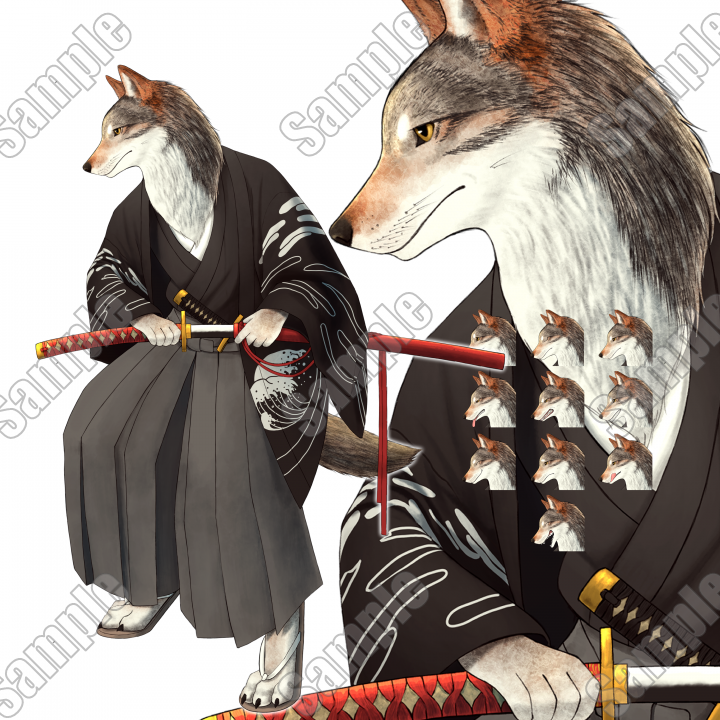 ニホンオオカミ 和風 獣人 狼 オオカミニホンオオカミ| キャラクター