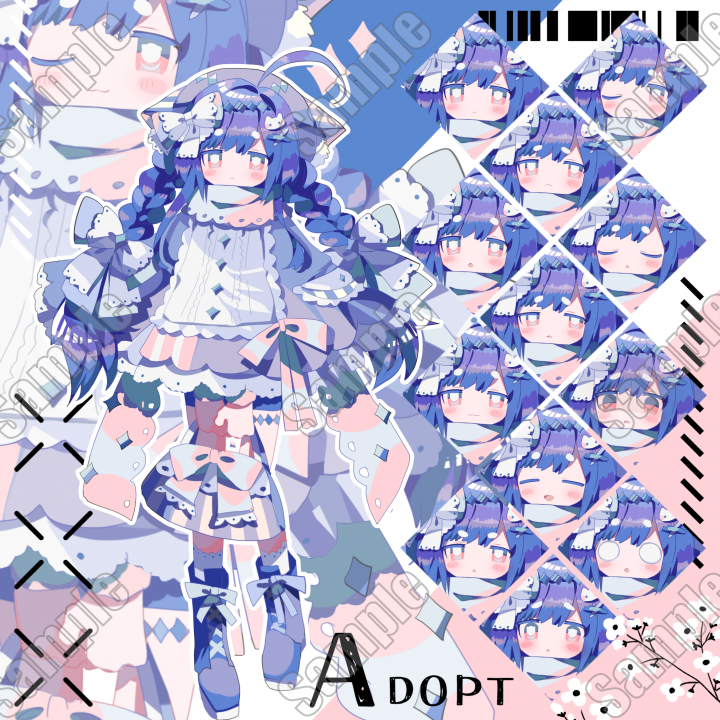 青髪の少女自由に使えるキャラクター立ち絵です。| キャラクター ｜つなぐ