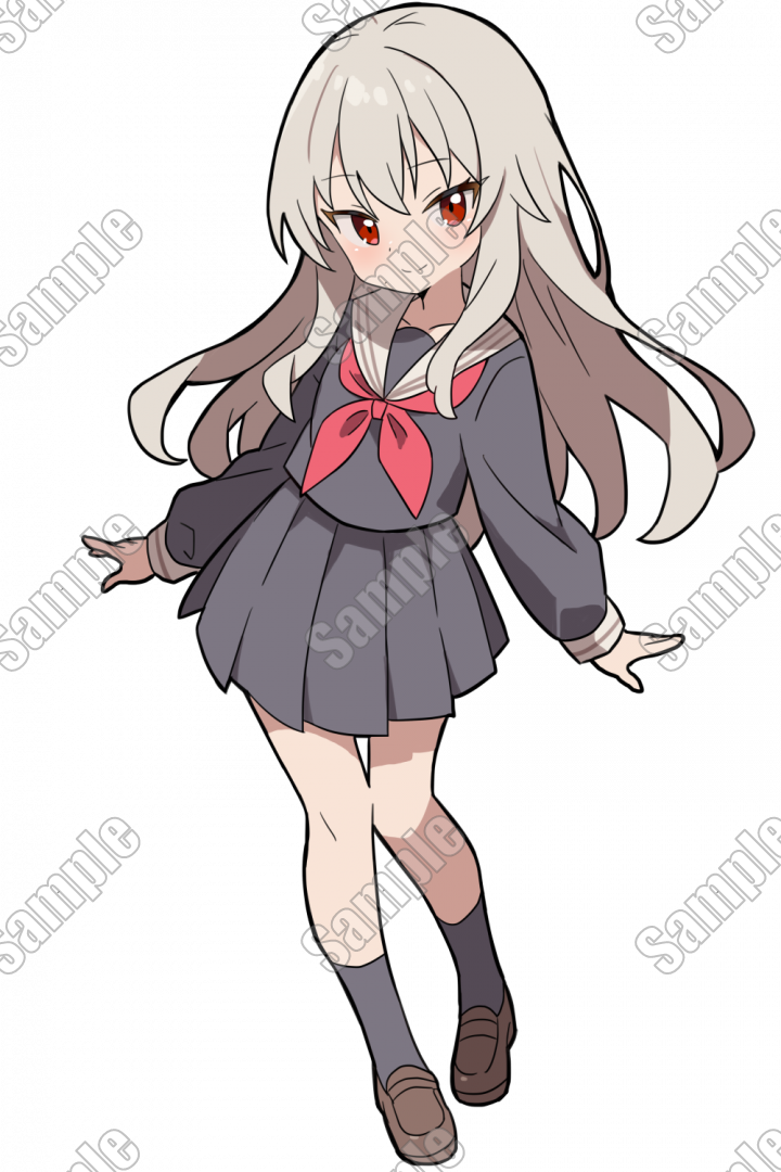 銀髪赤眼セーラー服の女の子立ち絵PSD+差分png| キャラクター ｜つなぐ