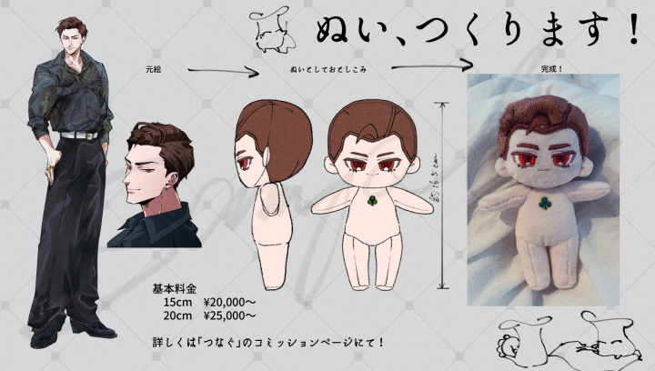 ぬい製作/棉花娃娃オリジナルキャラクターをぬいぐるみにしよう