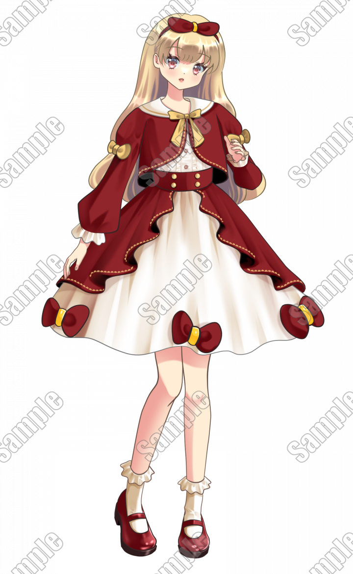 人物画 赤褐色の髪の少女 金色フレーム 金髪の女の子表情差分8種| キャラクター ｜つなぐ