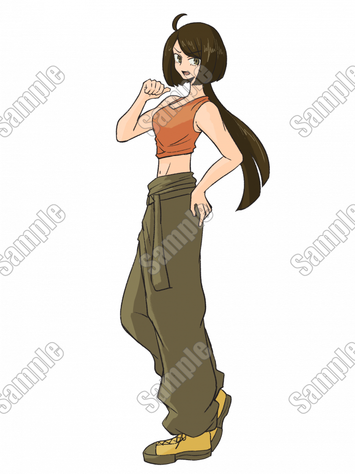 立ち絵】元気な女性立ち絵ダンススタイルの女性 表情差分あり