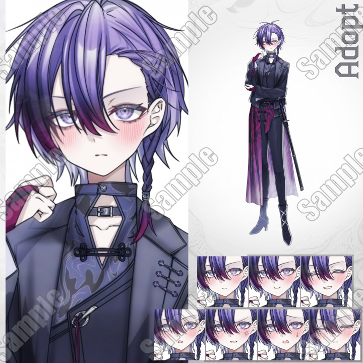 Adopt_188】表情7種＋刀TRPGや動画配信等ご自由にご使用ください
