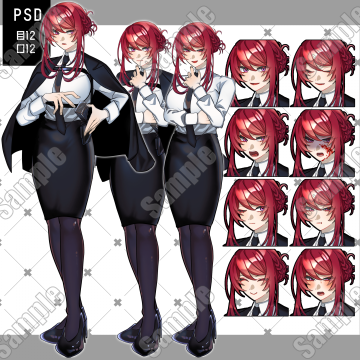 スーツの女性銃構え差分あり| キャラクター ｜つなぐ