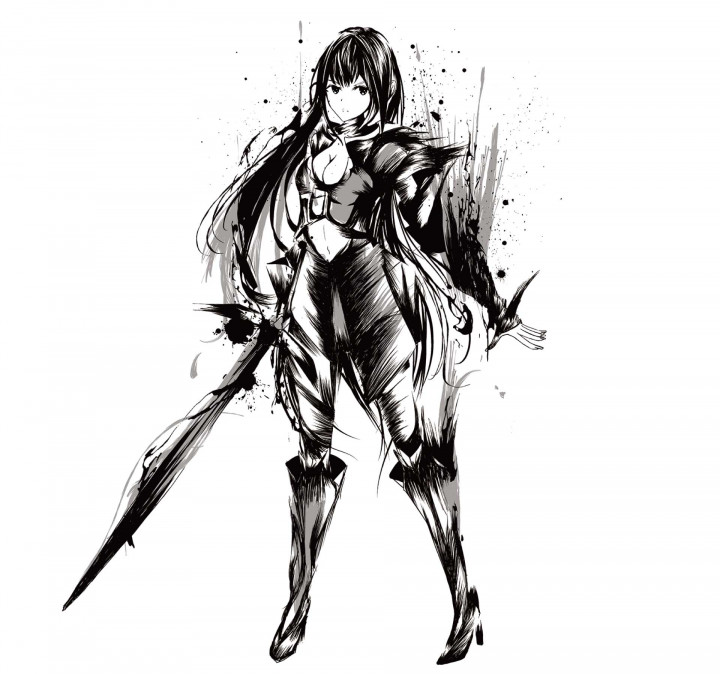 躍動感のある墨絵の人物画を描きます。黒一色で表現したどこにもない