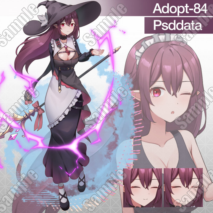 魔女メイドさん組み換えPSD＋PNG/Adopt84| キャラクター ｜つなぐ