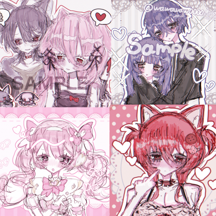 実績作りのため全部500円ですᴗ ̫ ᴗ︎︎ᕷこのお値段で何でも描きます