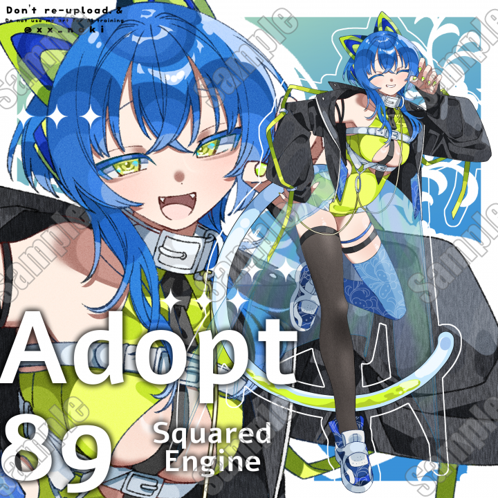 Reバース 猫ヶ洞青 シリアル 99/99 Adopt_89サイバーファッションの青猫娘| キャラクター ｜つなぐ
