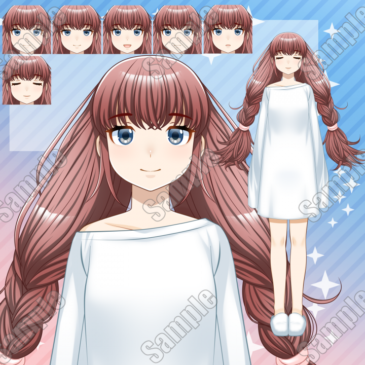 ラフな格好の三つ編み少女ご自由にお使いください| イラスト全般 ｜つなぐ