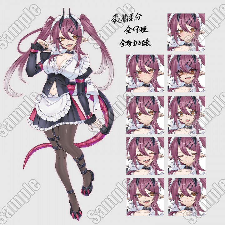 女の子全身立ち絵表情差分9種類の女の子の立ち絵です| キャラクター