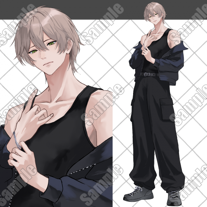 adopt男性全身立ち絵【表情差分10種】| キャラクター ｜つなぐ