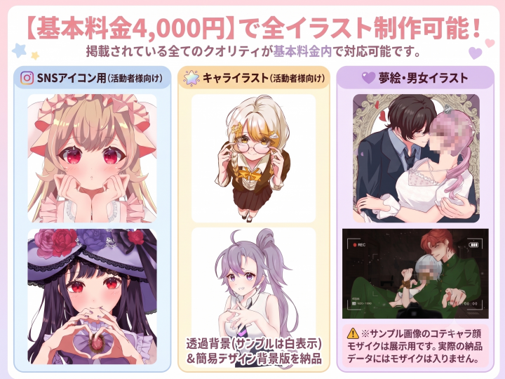 夢絵・アイコン・サムネ等】スピードイラスト制作！最短5日＆4000円