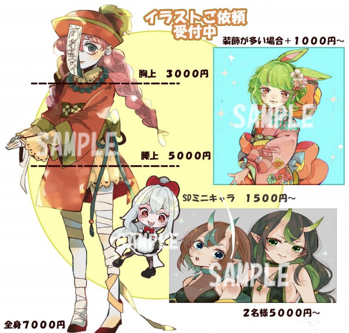 イラスト受付中（アイコン、サムネイルなと）キラキラしたイラストを