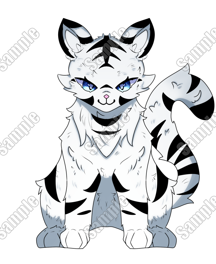 虎 ホワイトタイガー 猛獣 立ち絵 表情5種 色2種虎 白虎 マスコット的